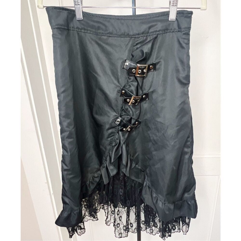 Charmian Steampunk Gothic Asymmetry Lace Trim Party Bustle Skirt Size Medium